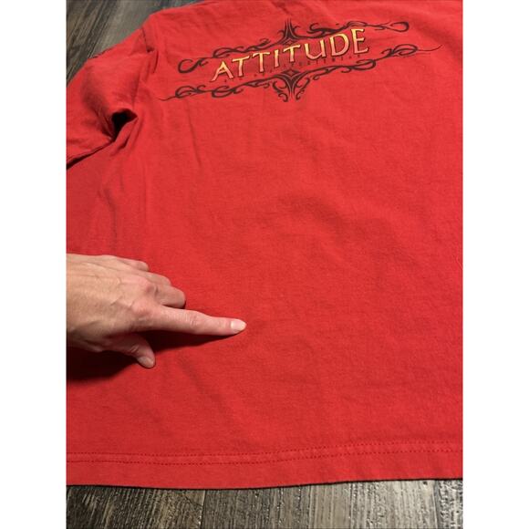Vintage 90’s Big Dogs Red Long Sleeve T-Shirt Attitude Mens Scrolling S/M - Picture 6 of 7